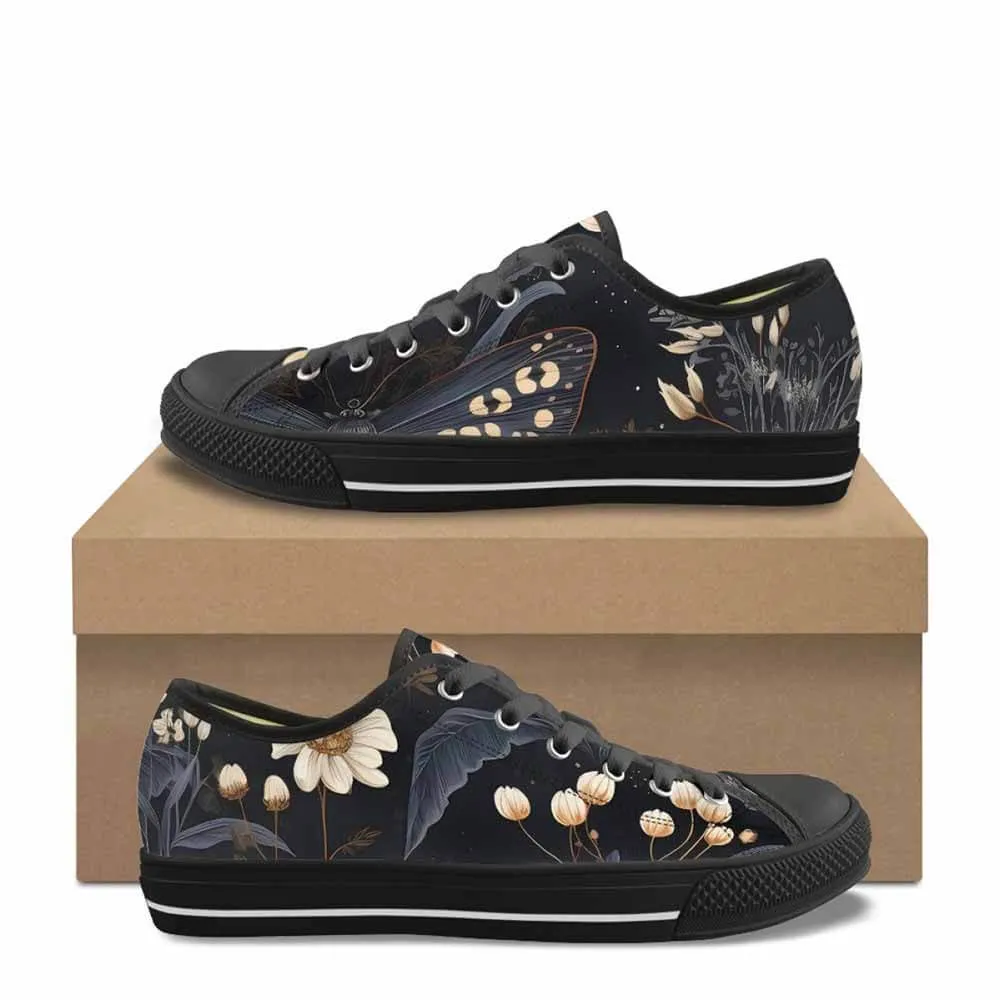 Vintage Flower In Black Canvas Shoes sold by GTHIC product image thumbnail 2