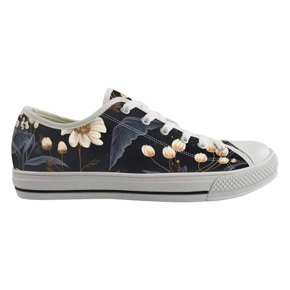 Vintage Flower In Black Canvas Shoes sold by GTHIC product image thumbnail 4
