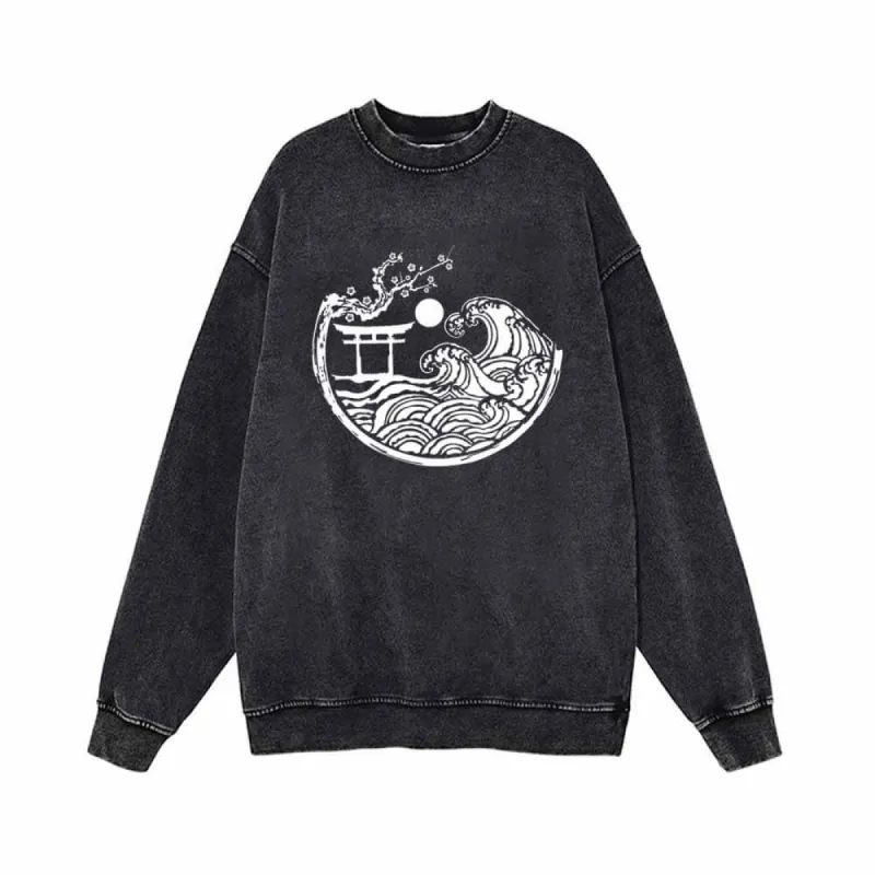 Torii Gateway Print Vintage Washed Sweatshirt sold by GTHIC