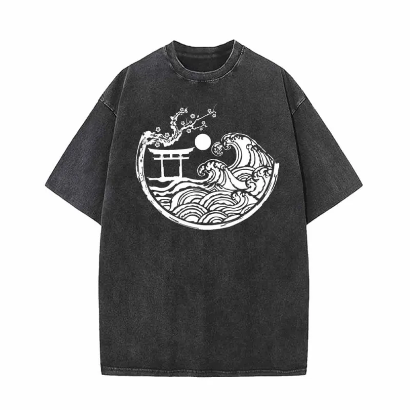 Torii Gateway Print Vintage Washed T-shirt sold by GTHIC