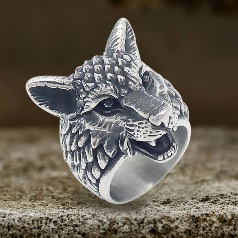 Punk Viking Wolf Head Stainless Steel Ring sold by GTHIC