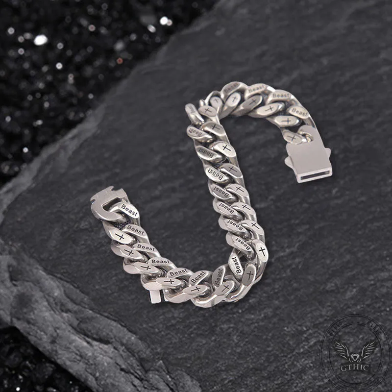 Simple Beast Cross Cuban Link Stainless Steel Bracelet sold by GTHIC product image thumbnail 4
