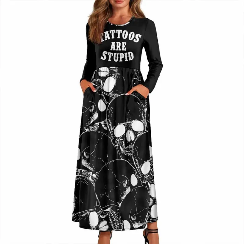 Gothic Skull Tattoos Are Stupid Pocket Dress sold by GTHIC