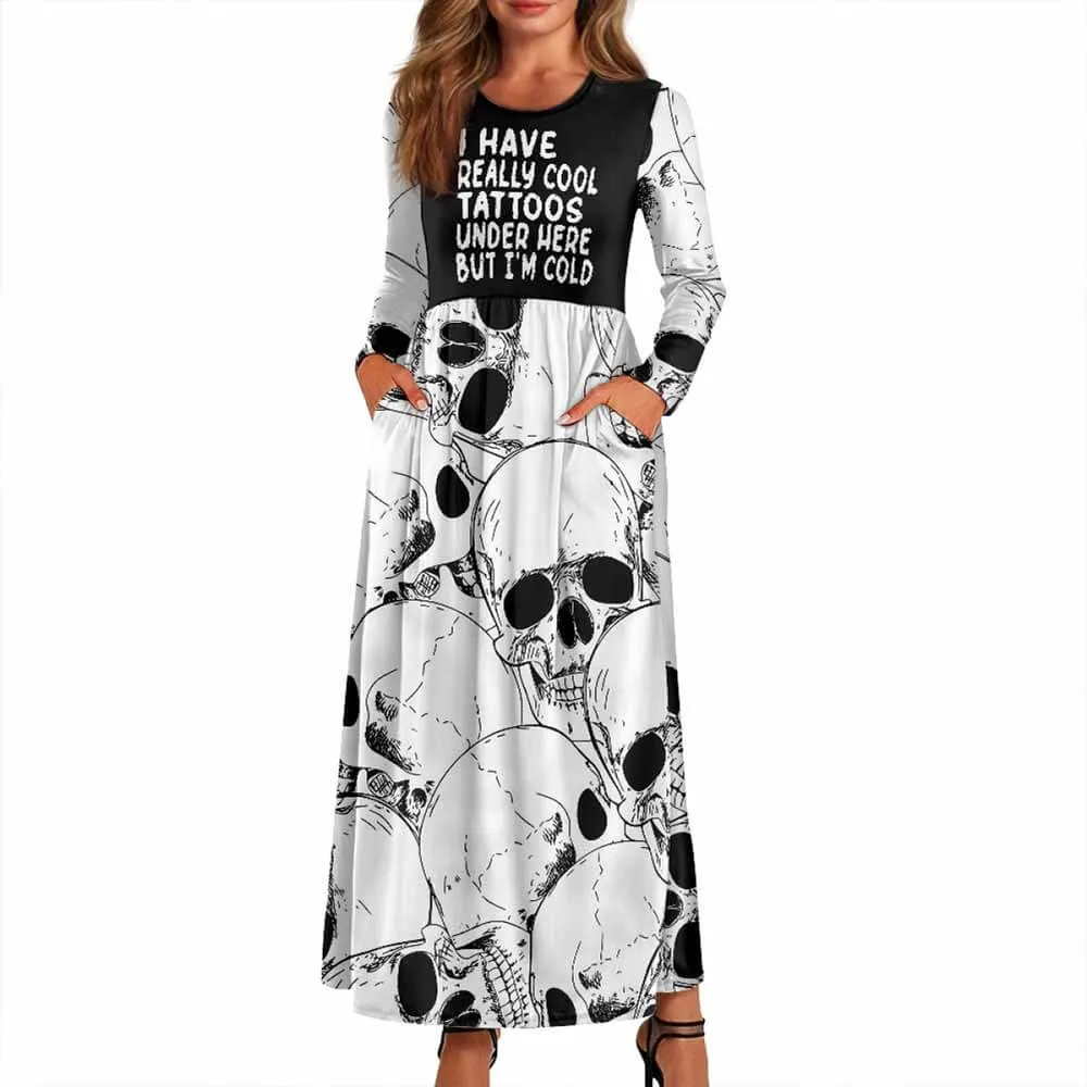 Gothic Skull I Have Really Cool Tattoos Pocket Dress sold by GTHIC