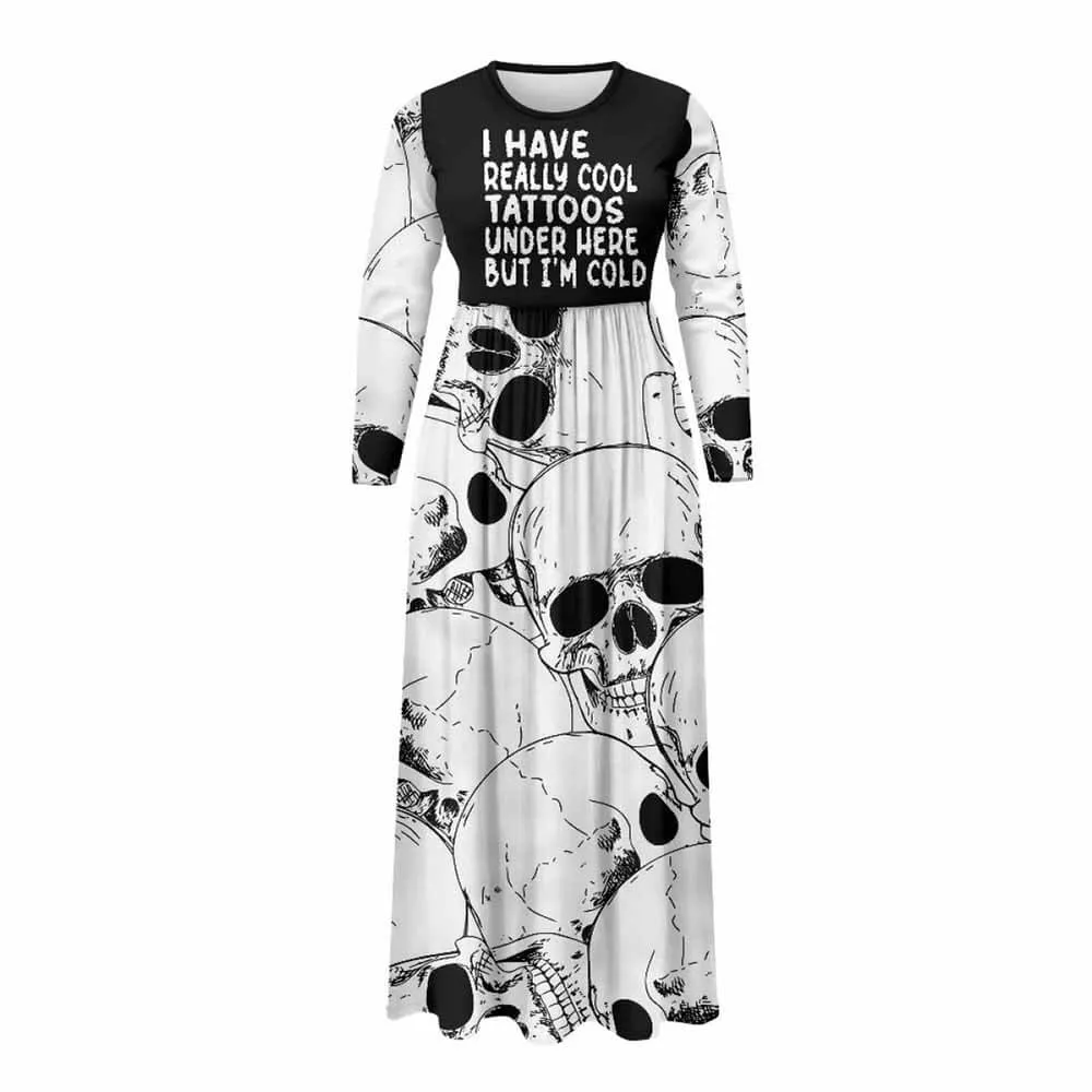 Gothic Skull I Have Really Cool Tattoos Pocket Dress sold by GTHIC product image thumbnail 4