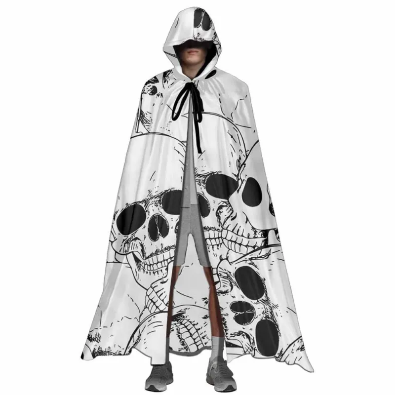 Comics Skull Strap Print Hooded Cape sold by GTHIC