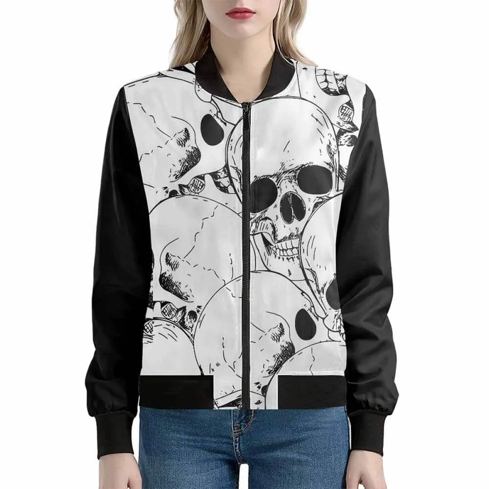 Horror Gothic Skull Zip-Up Stand Neck Jacket sold by GTHIC product image thumbnail 3