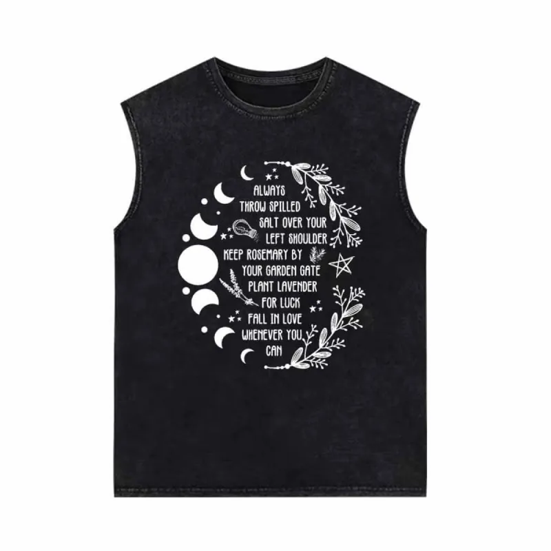 Full Moon Branch Always Throw Vintage Washed Vest Top sold by GTHIC