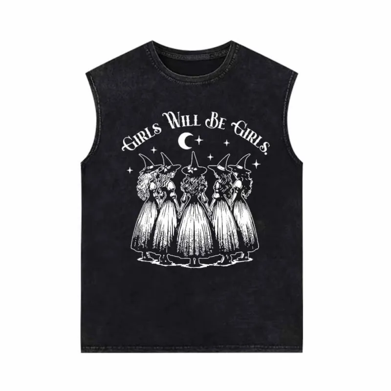 Girls Will Be Girls Vintage Washed Vest Top sold by GTHIC