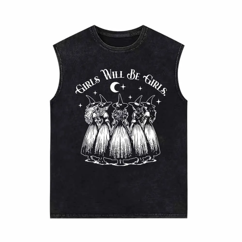 Girls Will Be Girls Vintage Washed Vest Top sold by GTHIC