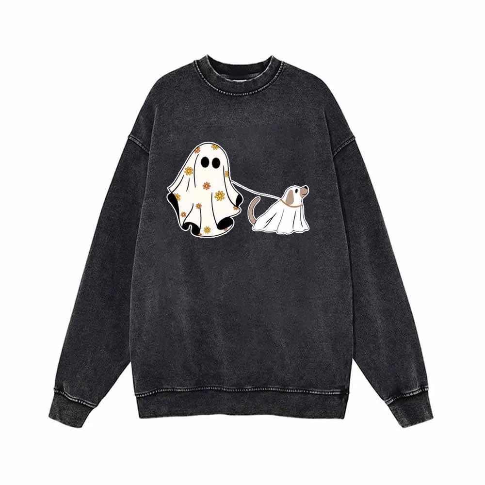 Ghost With Ghost Dog Vintage Washed Sweatshirt sold by GTHIC