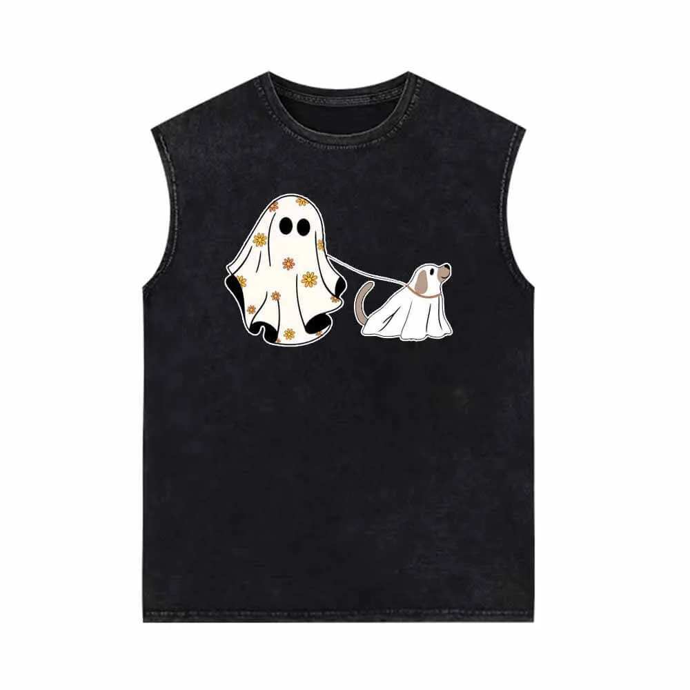 Ghost With Ghost Dog Vintage Washed Vest Top sold by GTHIC