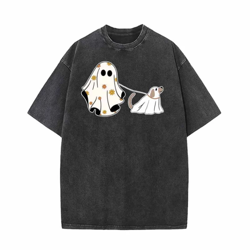 Ghost With Ghost Dog Vintage Washed T-shirt sold by GTHIC