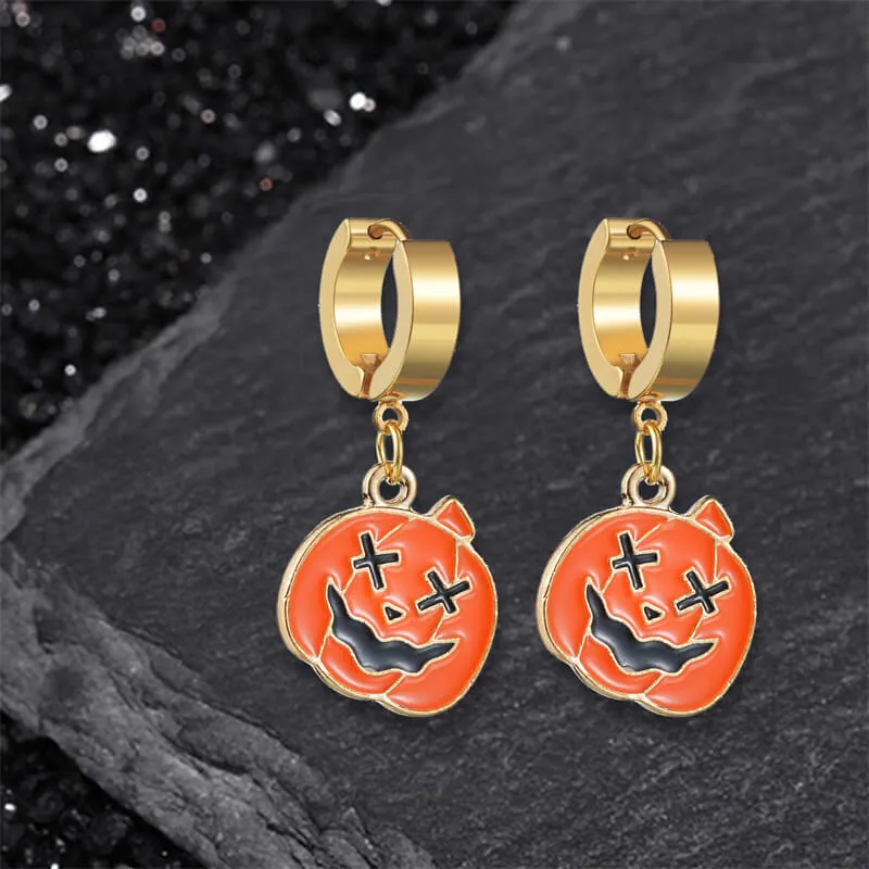 Halloween Ghost Pumpkin Stainless Steel Earrings sold by GTHIC