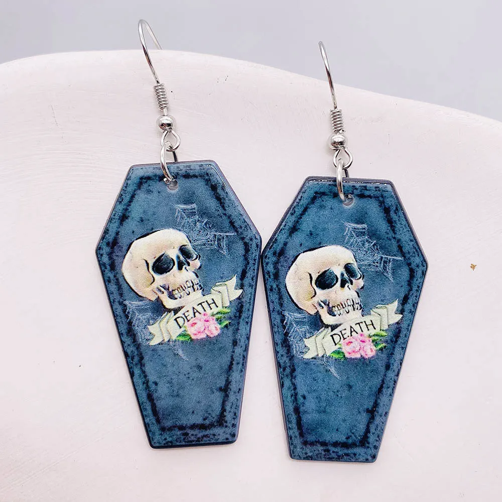 Horror Joker Coffin Halloween Acrylic earrings sold by GTHIC product image thumbnail 4