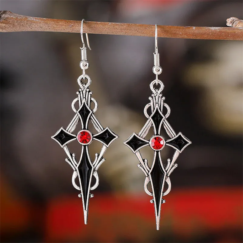 Gothic Vampire Cross Alloy Earrings sold by GTHIC