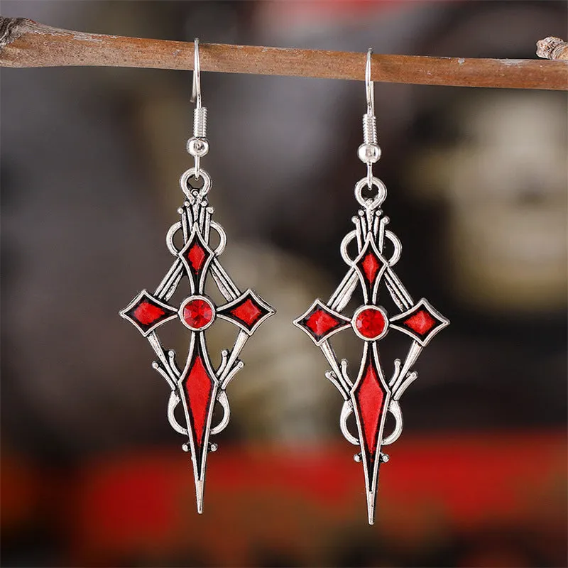 Gothic Vampire Cross Alloy Earrings sold by GTHIC product image thumbnail 5