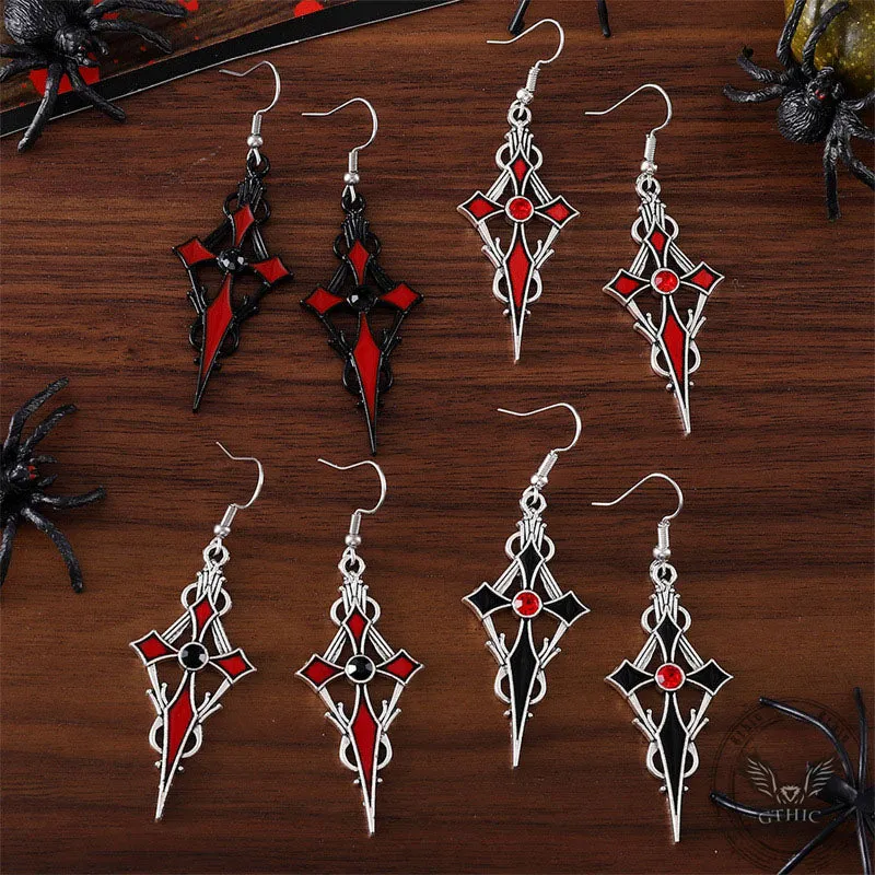 Gothic Vampire Cross Alloy Earrings sold by GTHIC product image thumbnail 2