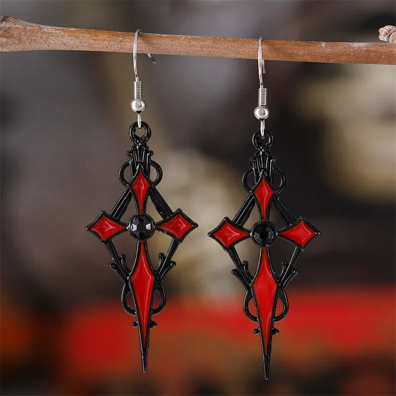 Gothic Vampire Cross Alloy Earrings sold by GTHIC product image thumbnail 3