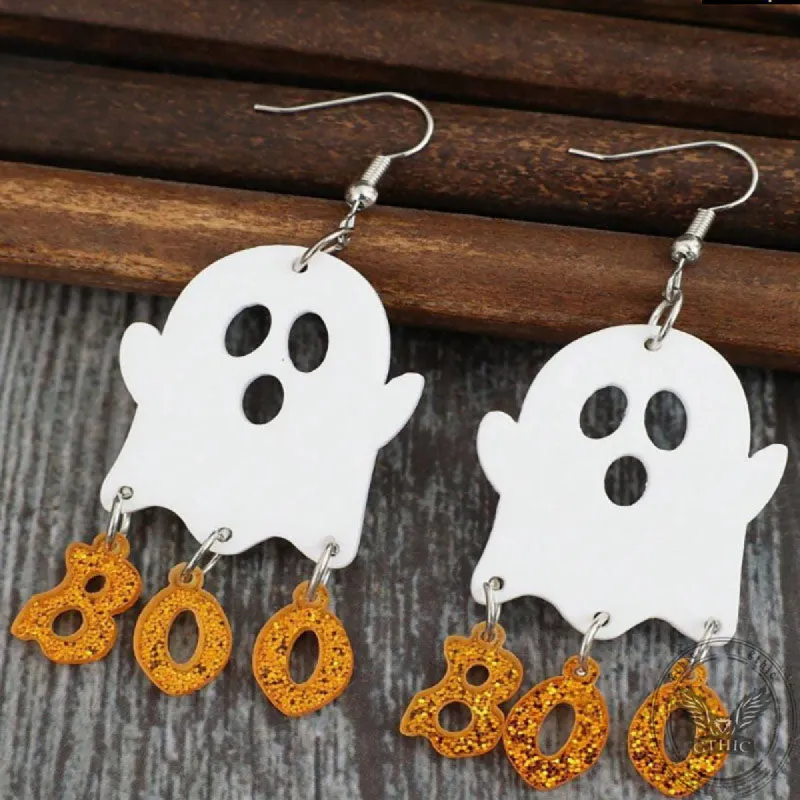 Ghost Pumpkin Halloween Stainless Steel Stud Earrings sold by GTHIC