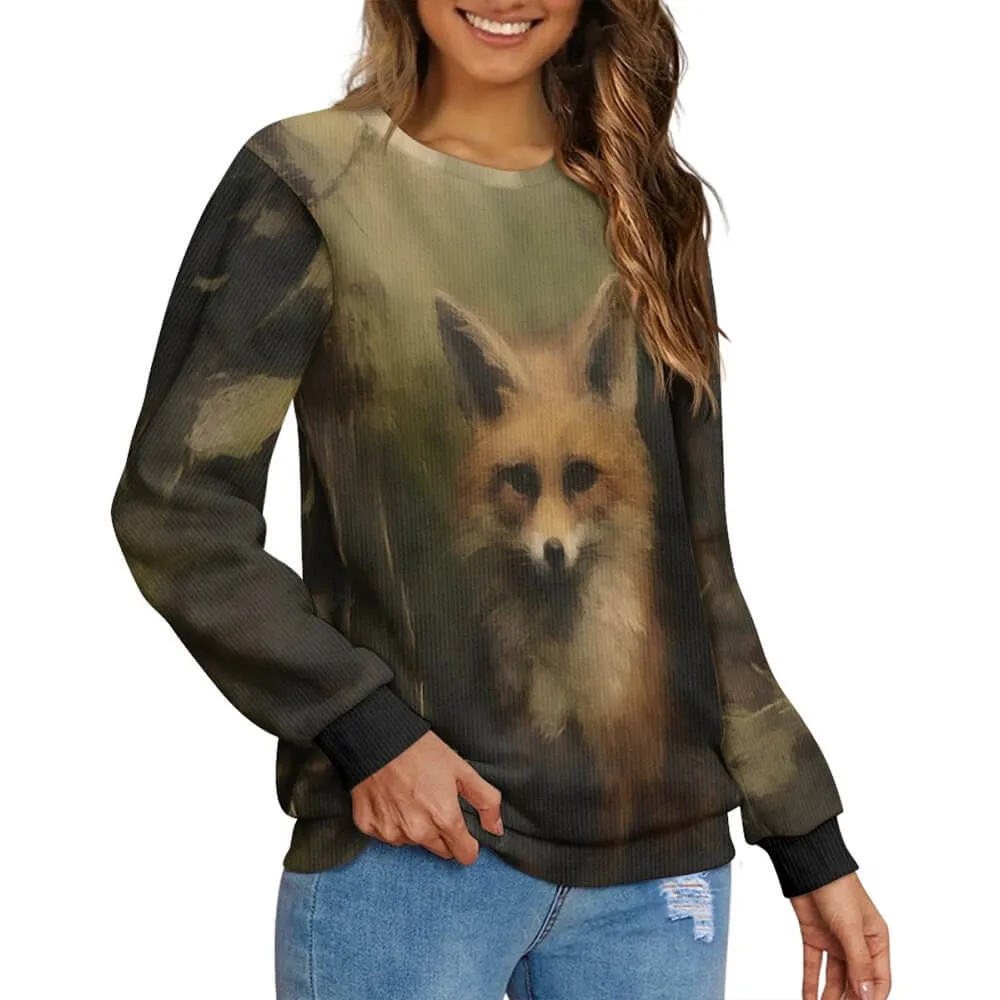 Forest Cute Fox Print Sweater sold by GTHIC