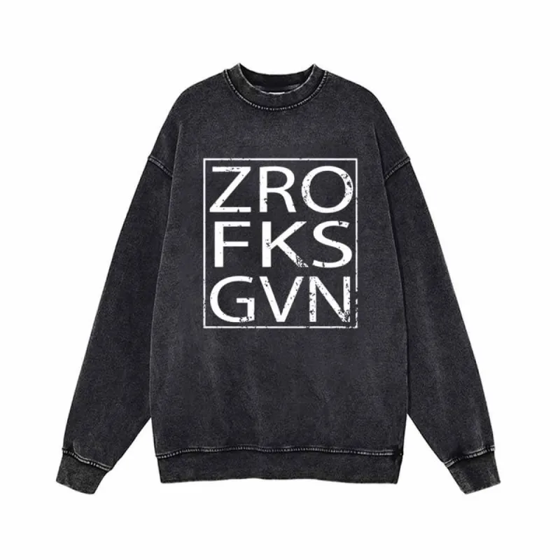 Square Frame English Letters Vintage Washed Sweatshirt sold by GTHIC
