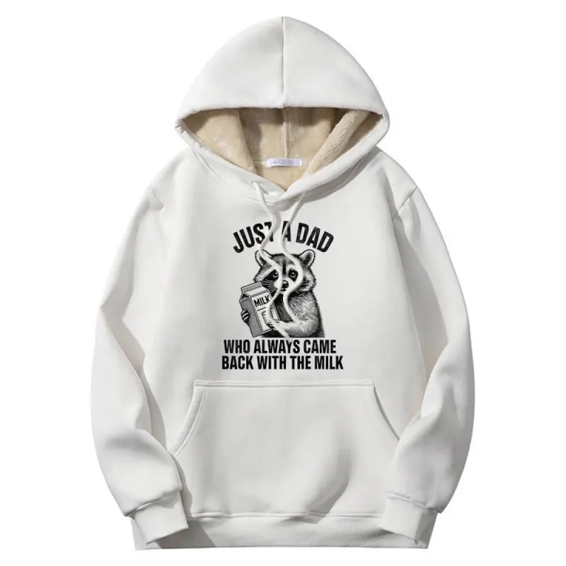 Multicolor Just A Dad Warm Fleece Sherpa Lined Hoodie sold by GTHIC
