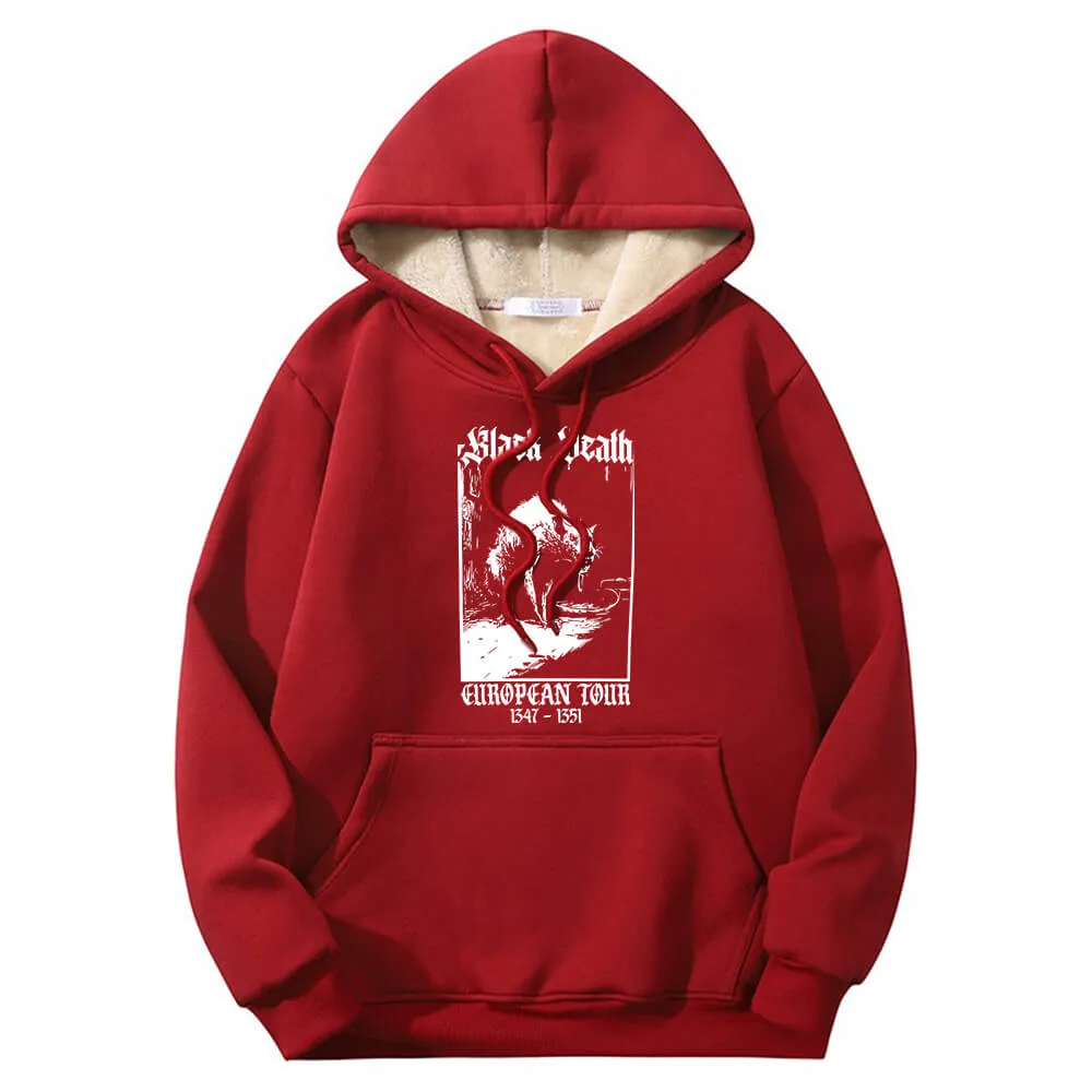 Multicolor Black Death Rat Warm Fleece Sherpa Lined Hoodie sold by GTHIC product image thumbnail 5