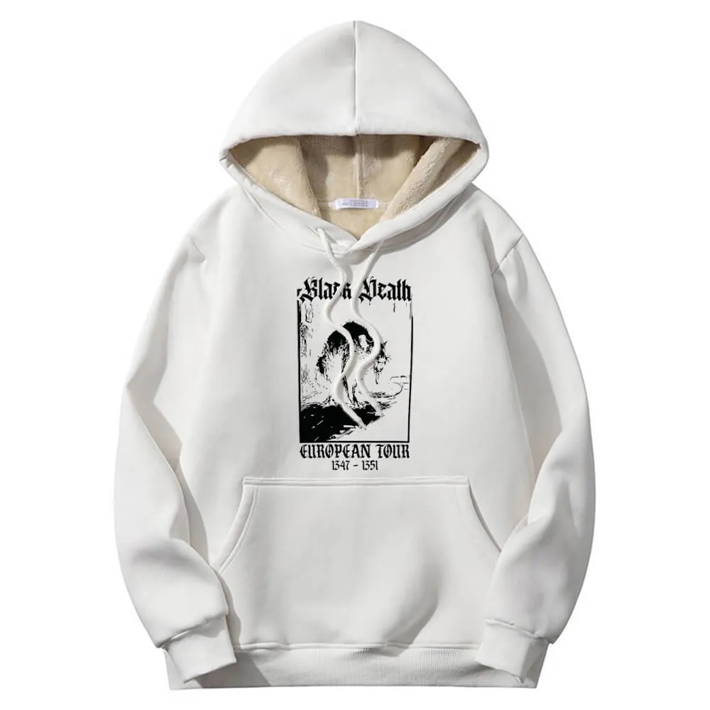 Multicolor Black Death Rat Warm Fleece Sherpa Lined Hoodie sold by GTHIC product image thumbnail 2