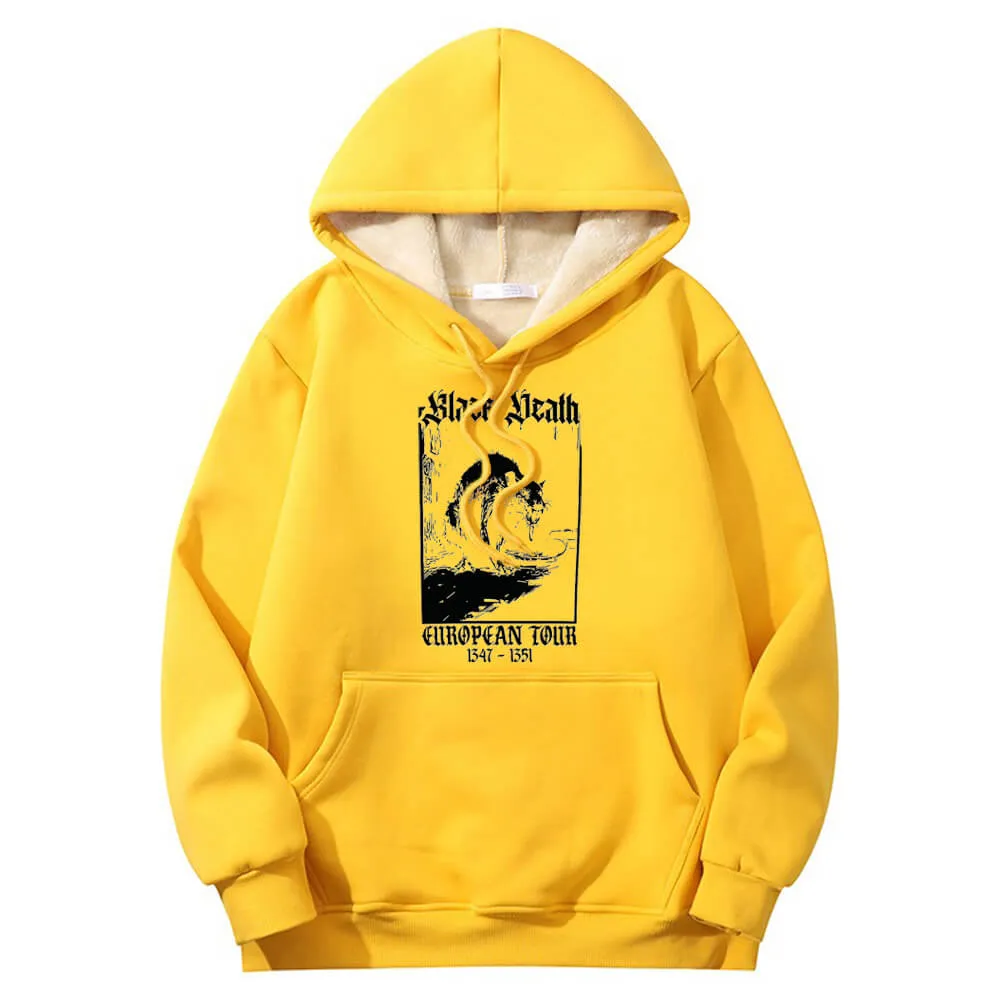 Multicolor Black Death Rat Warm Fleece Sherpa Lined Hoodie sold by GTHIC product image thumbnail 4
