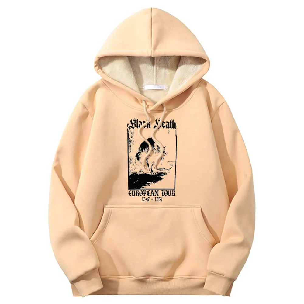 Multicolor Black Death Rat Warm Fleece Sherpa Lined Hoodie sold by GTHIC product image thumbnail 3