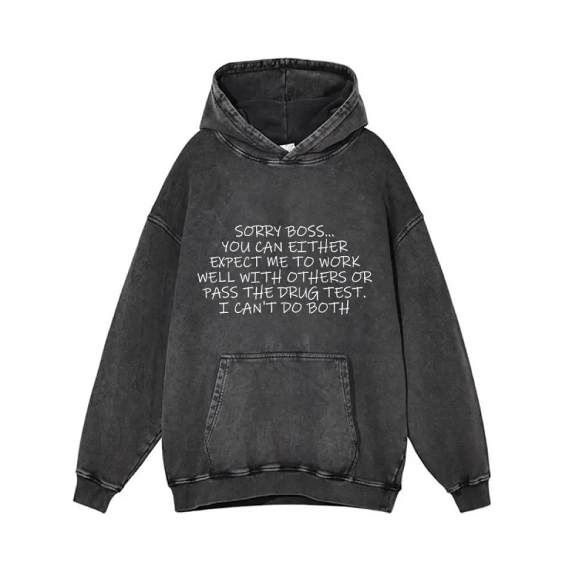 Funny Sorry Boss Vintage Washed Hoodie sold by GTHIC