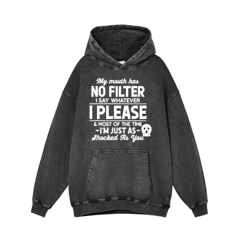My Mouth Has No Filter Vintage Washed Hoodie sold by GTHIC