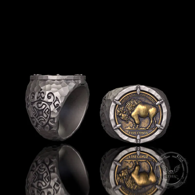 Customizable Buffalo Nickel Coin Sterling Silver Ring sold by GTHIC