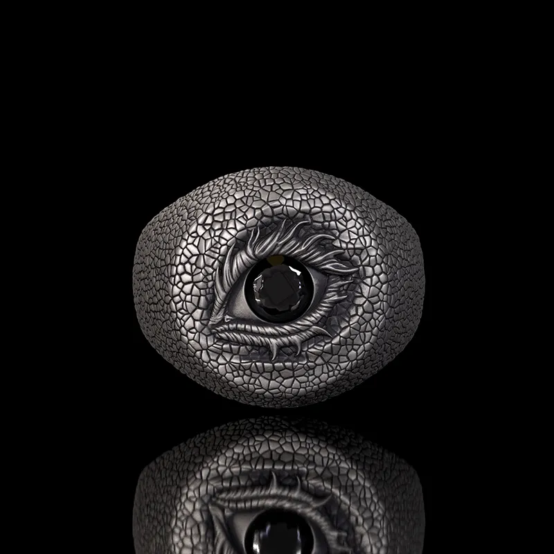 Evil Eye Snake Scale Gem Sterling Silver Ring sold by GTHIC product image thumbnail 4