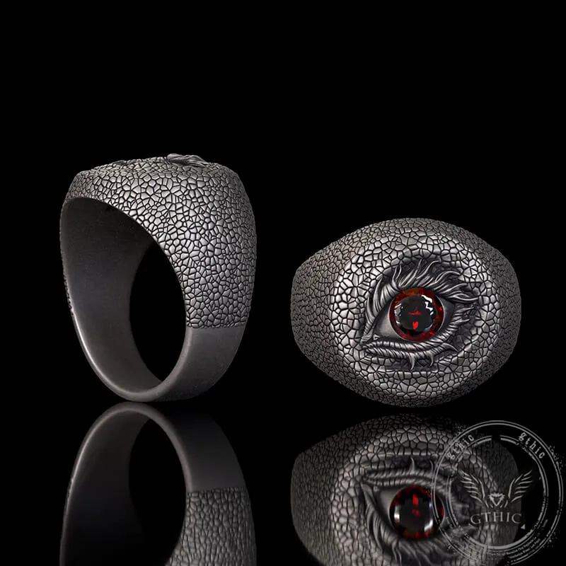 Evil Eye Snake Scale Gem Sterling Silver Ring sold by GTHIC