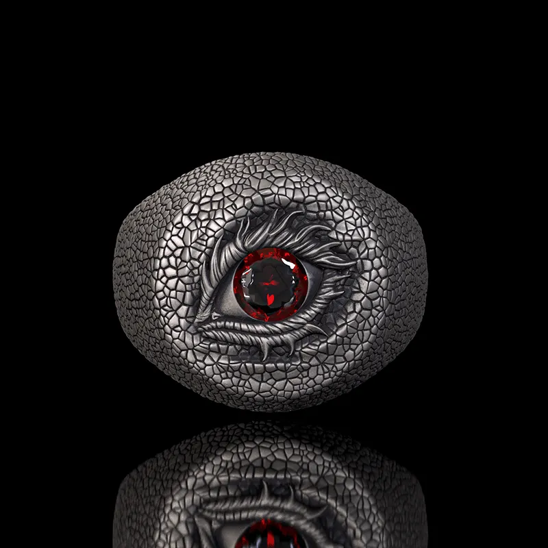 Evil Eye Snake Scale Gem Sterling Silver Ring sold by GTHIC product image thumbnail 2