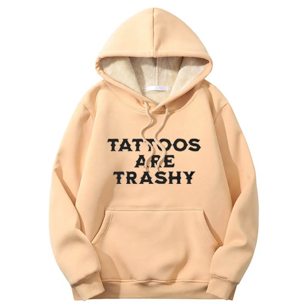 Multicolor Tattoos Are Trashy Crew Collar Fleece Sherpa Hoodie sold by GTHIC product image thumbnail 3