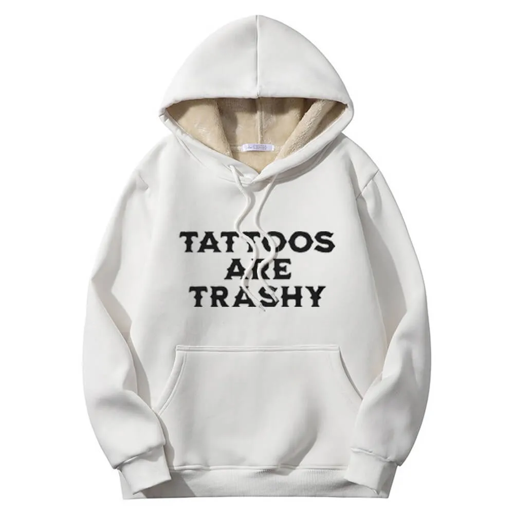 Multicolor Tattoos Are Trashy Crew Collar Fleece Sherpa Hoodie sold by GTHIC product image thumbnail 2
