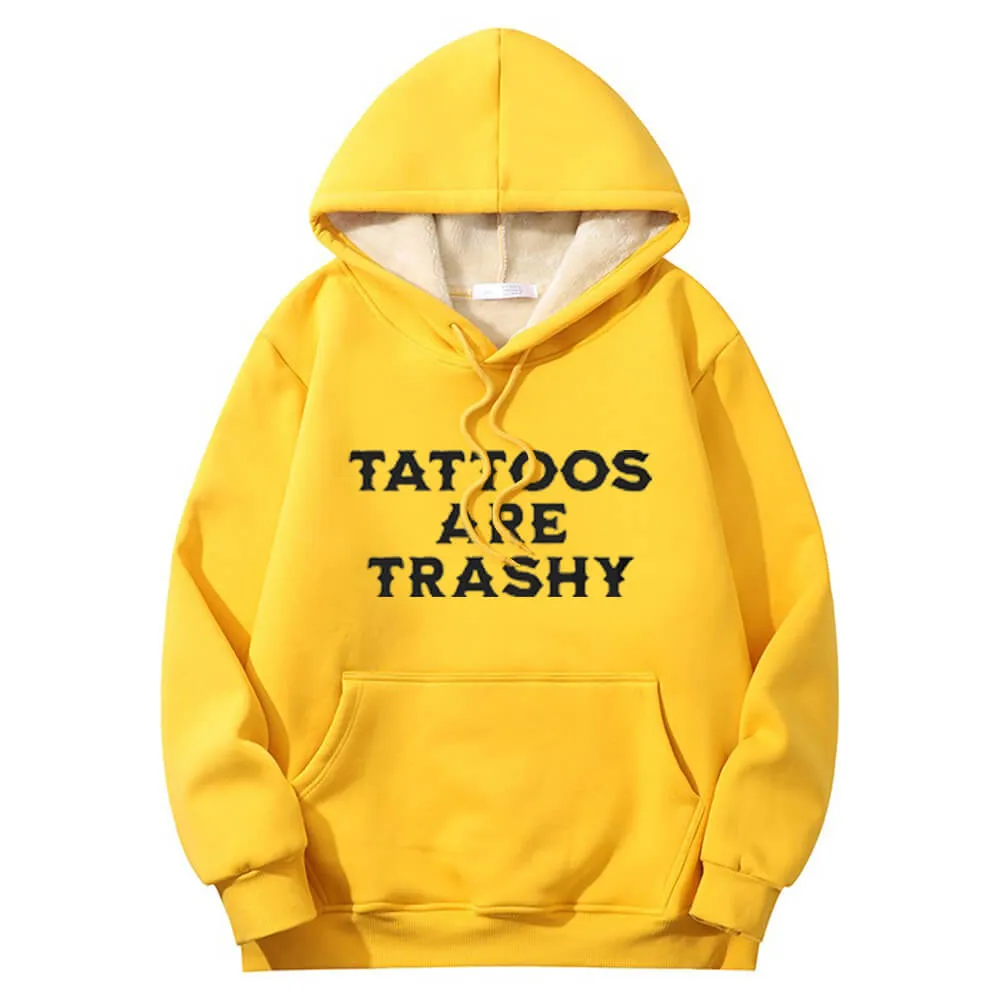 Multicolor Tattoos Are Trashy Crew Collar Fleece Sherpa Hoodie sold by GTHIC product image thumbnail 4