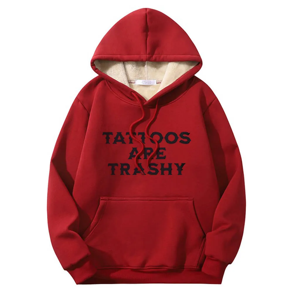 Multicolor Tattoos Are Trashy Crew Collar Fleece Sherpa Hoodie sold by GTHIC product image thumbnail 5
