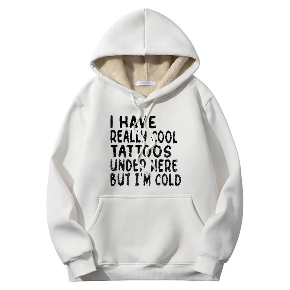 Multicolor I Have Really Cool Tattoos Crew Collar Fleece Hoodie sold by GTHIC product image thumbnail 2