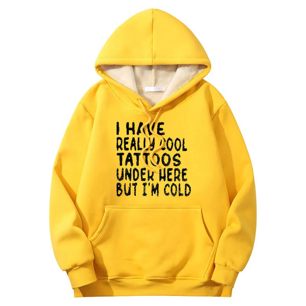 Multicolor I Have Really Cool Tattoos Crew Collar Fleece Hoodie sold by GTHIC product image thumbnail 4