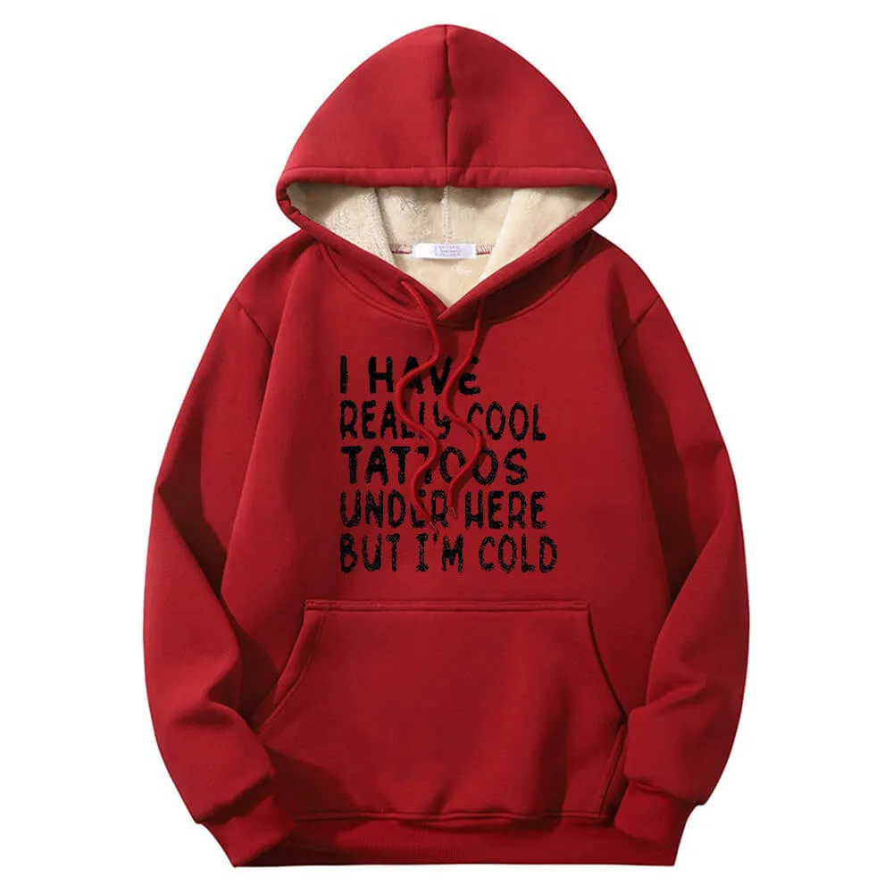 Multicolor I Have Really Cool Tattoos Crew Collar Fleece Hoodie sold by GTHIC product image thumbnail 5