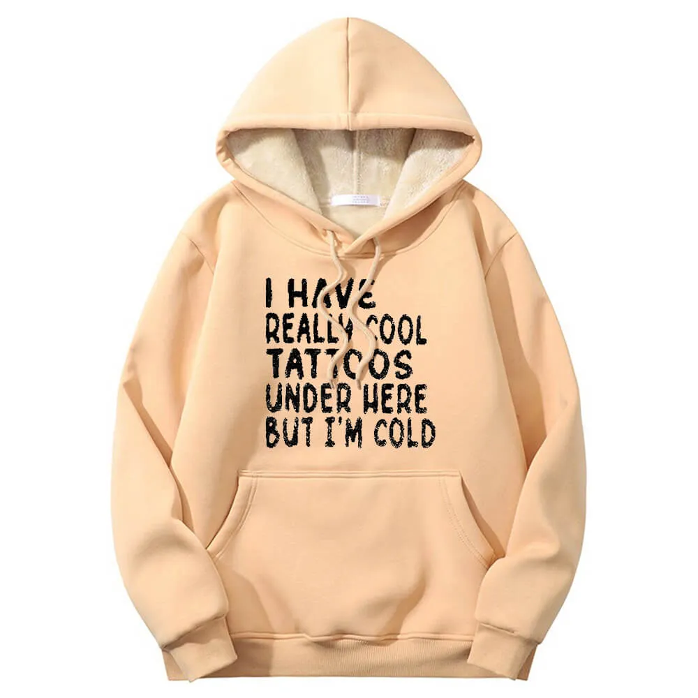 Multicolor I Have Really Cool Tattoos Crew Collar Fleece Hoodie sold by GTHIC product image thumbnail 3