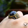 Vintage Black Stone Stainless Steel Gemstone Ring sold by GTHIC