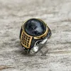Vintage Black Stone Stainless Steel Gemstone Ring sold by GTHIC