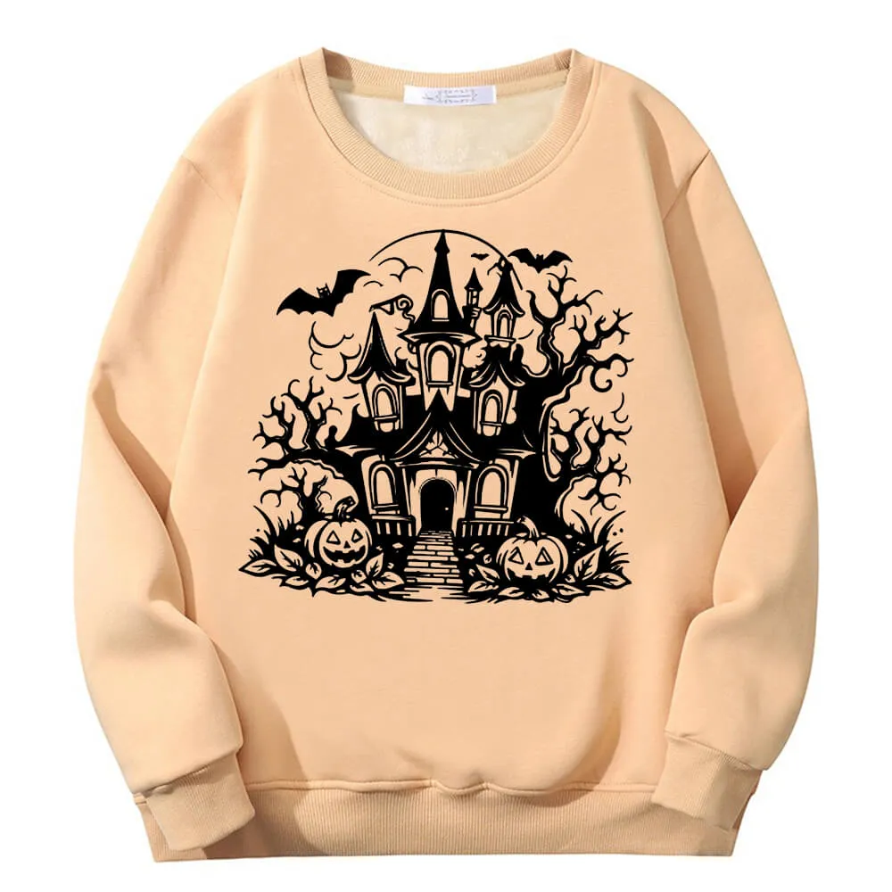 Multicolor Haunted House Crew Collar Fleece Sherpa Sweatshirt sold by GTHIC product image thumbnail 5