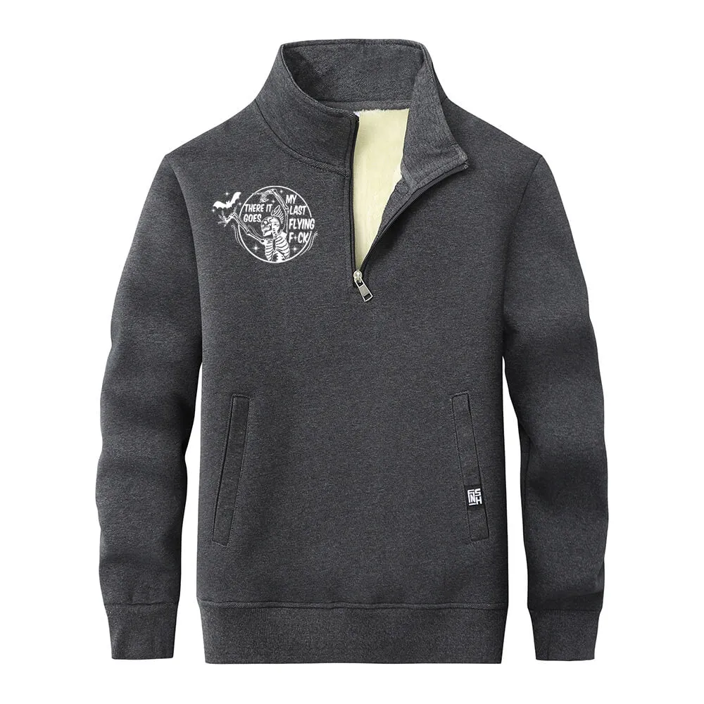 Multicolor Bat Skull Letters Collar Zip Fleece Sweatshirt sold by GTHIC product image thumbnail 2