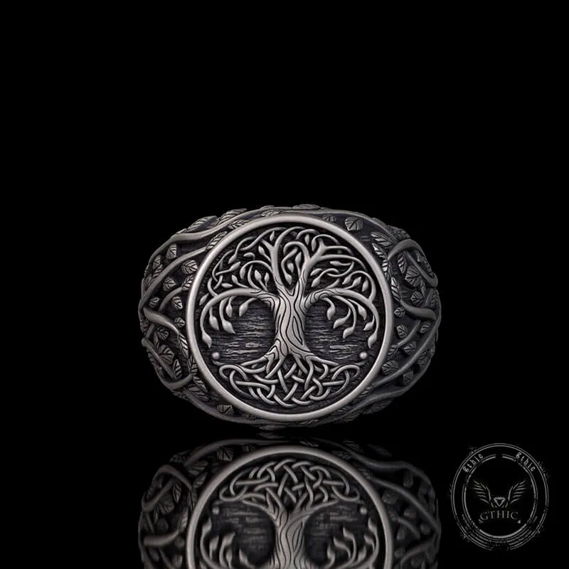 Tree Of Life Yggdrasil Sterling Silver Viking Ring sold by GTHIC product image thumbnail 3